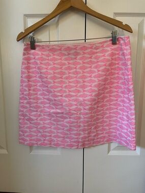 Vineyard Vines Pink Fish Print Skirt – Size 6 EUC